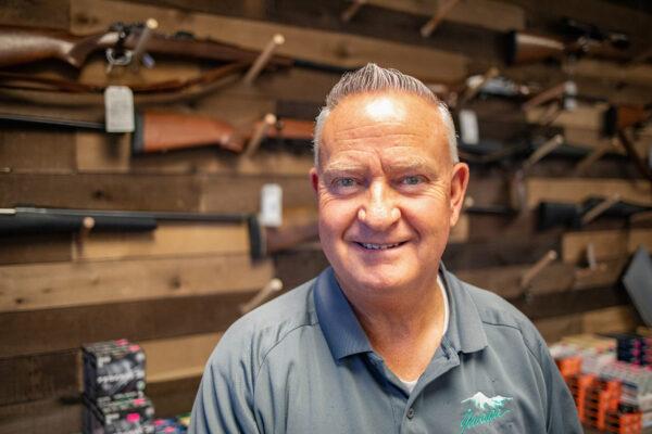 Yucaipa City Councilman Bobby Duncan stands in Jepson's Guns and Ammo shop in Yucaipa, Calif., on July 10, 2020. (John Fredricks/The Epoch Times)