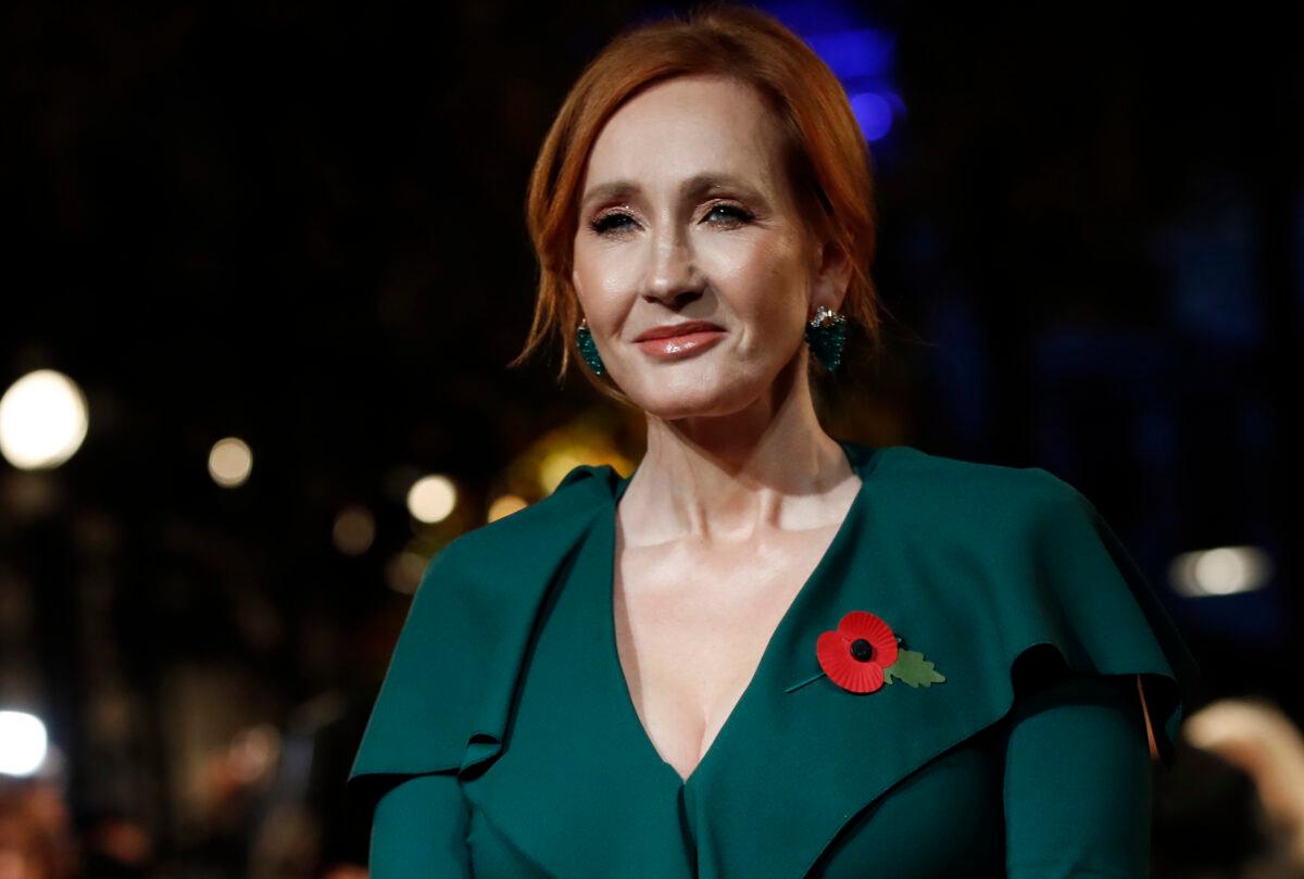 Writer J.K. Rowling poses for the media at the world premiere of the film "Fantastic Beasts: The Crimes of Grindelwald" in Paris on Nov. 8, 2018.(Christophe Ena/AP Photo)