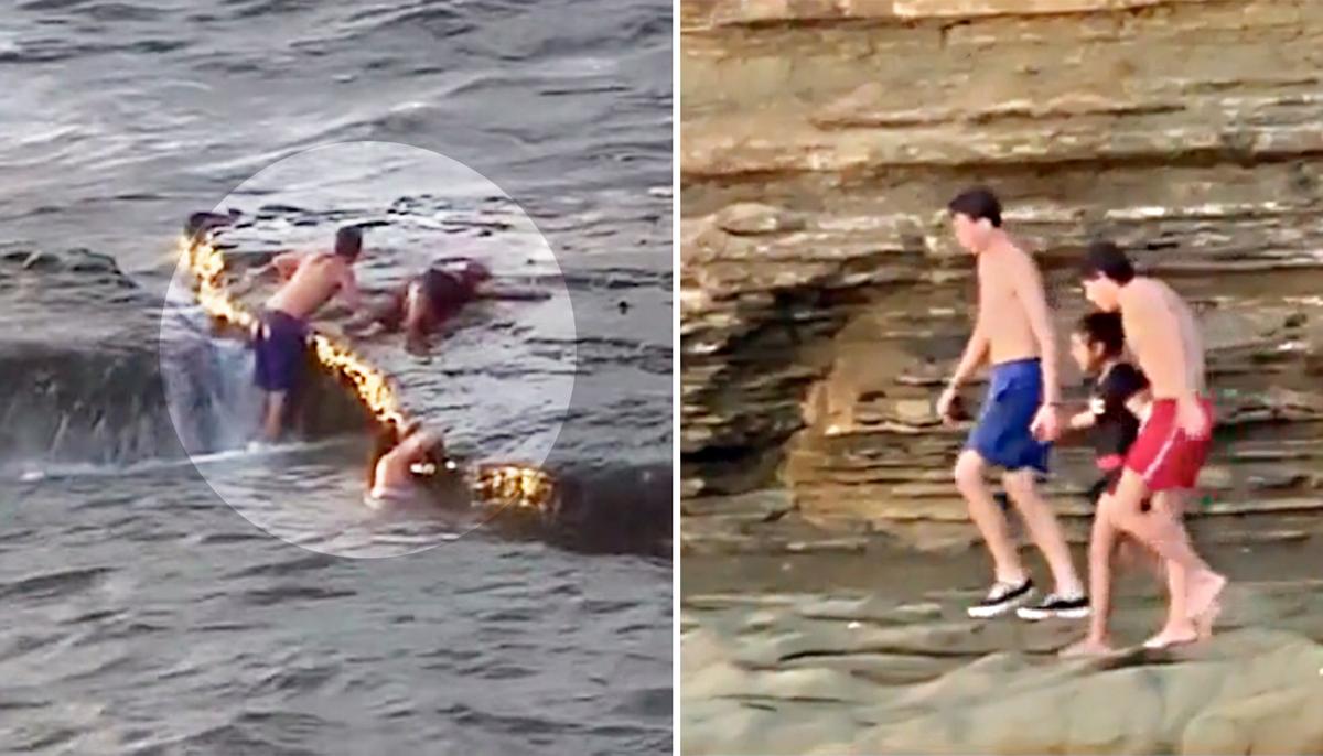 Vacationing Teens Help Rescue 2 Girls Drowning in the Ocean at Sunset Cliffs in San Diego