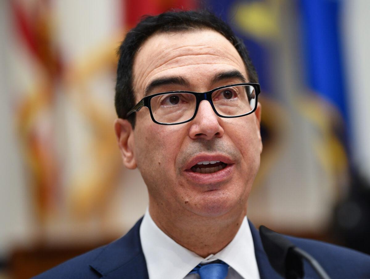  Treasury Secretary Steven Mnuchin speaks during a House Small Business Committee hearing in Washington on July 17, 2020. (Kevin Dietsch/Pool via Reuters)