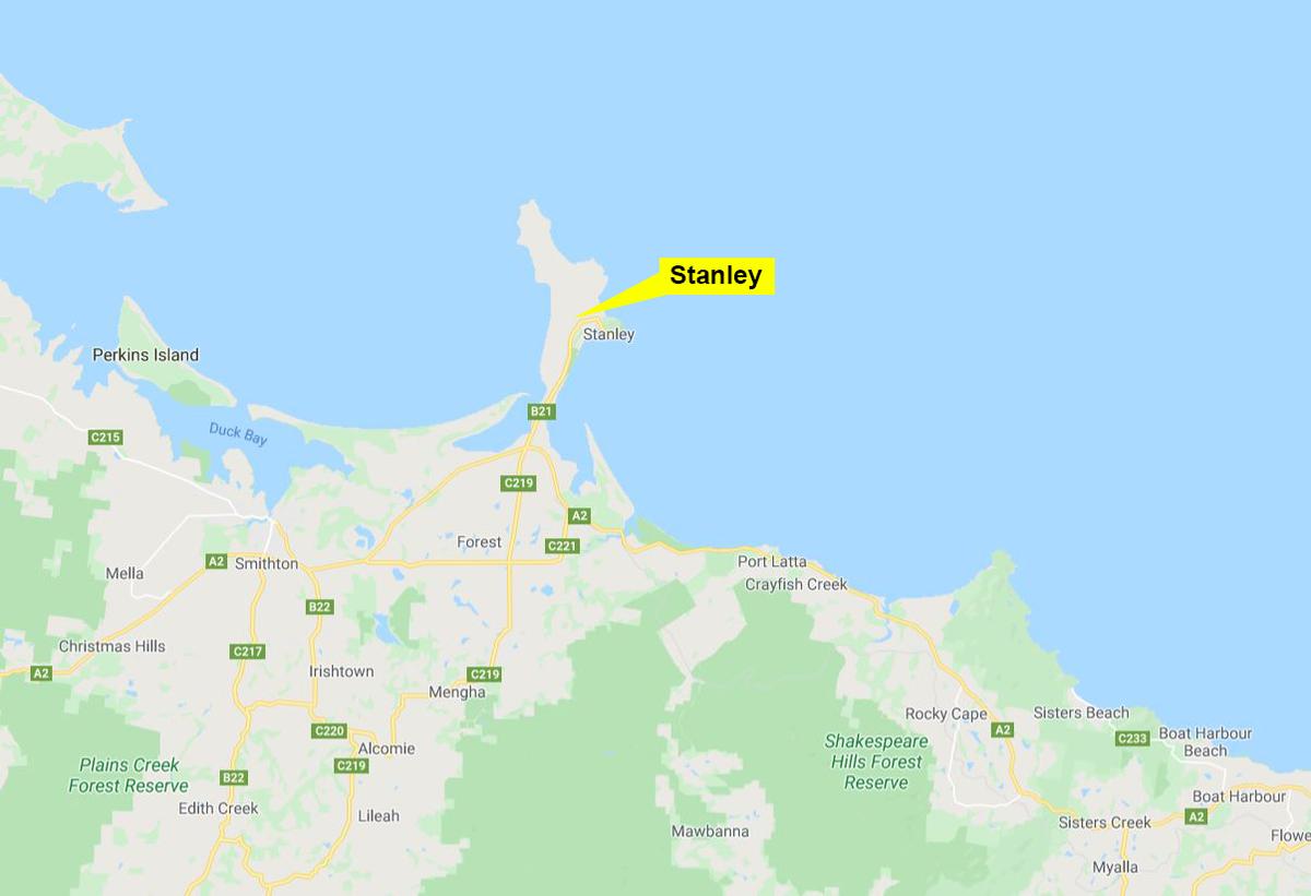  Stanley in Tasmania, Australia (Screenshot/<a href="https://www.google.com/maps/@-40.7638121,145.2995169,12z">Google Maps</a>)