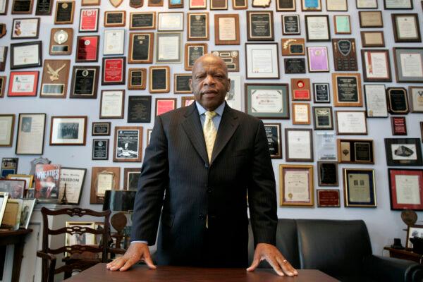 Rep. John Lewis (D-Ga.) in his office on Capitol Hill in Washington on May 10, 2007. (Susan Walsh, File/AP Photo)