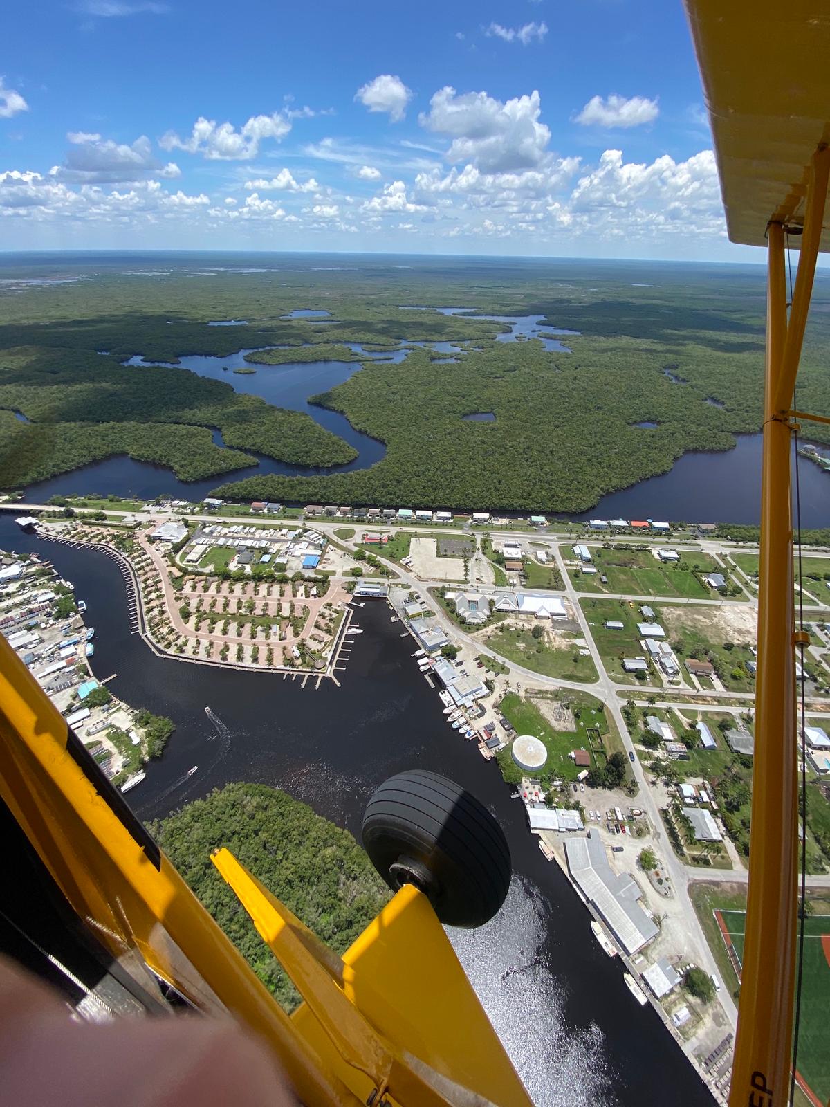 Approaching Everglades City by plane. The town spans just over one square mile in total area. (Skye Sherman)