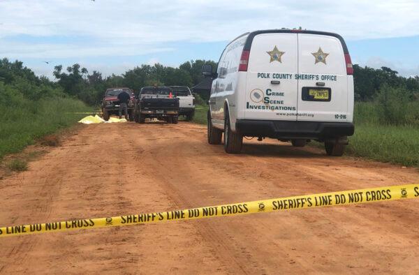 Police investigate a triple homicide near Lake Streety, Fla., on July 18, 2020. (Courtesy of Polk County Sheriff's Office)