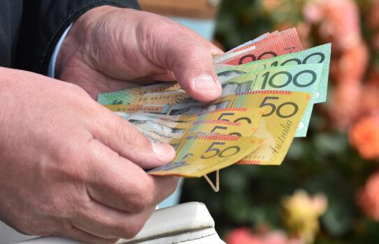 Australian banknotes in Melbourne, on Nov. 7, 2017. (Paul Crocker/AFP via Getty Images)