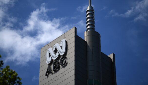 The logo for Australia's public broadcaster ABC is seen on its head office building in Sydney on Sept. 27, 2018. (Saeed Khan/AFP via Getty Images)