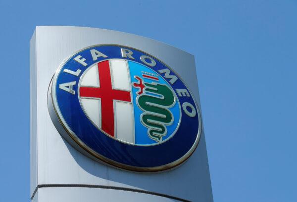 An Alfa Romeo logo is seen at a car dealership in Vienna, Austria, on May 30, 2017. (Heinz-Peter Bader/Reuters)