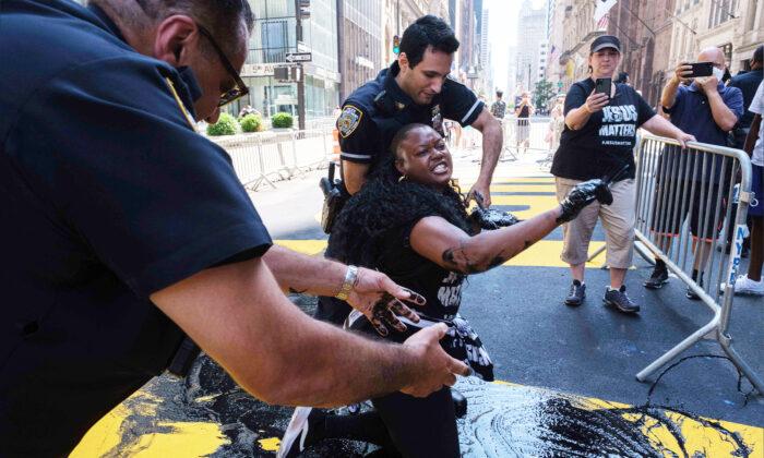 Black Street Preacher Pours Paint on ‘Black Lives’ Mural in NYC, 3rd Time in Less Than a Week