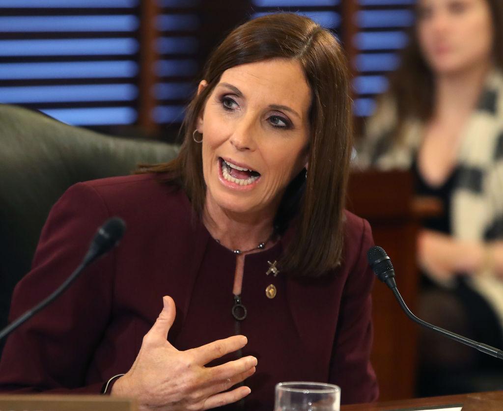 Sen. Martha McSally (R-Ariz.) speaks during a Senate Armed Service Committee in Washington on March 6, 2019. (Mark Wilson/Getty Images)
