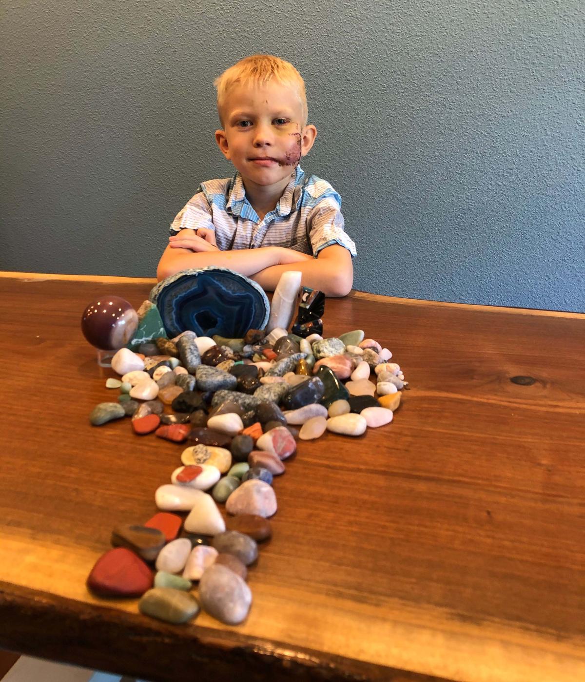 Bridger's aunt commented the the boy loves rocks. (Courtesy of Robert J. Walker)
