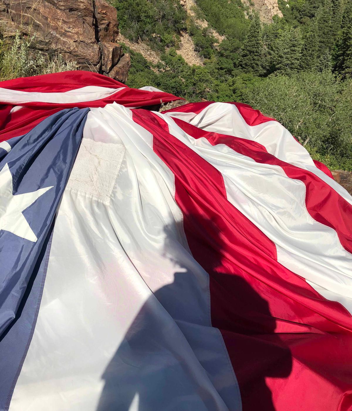 Lexie spotted ol' glory draped on the side of Utah's Little Willow Canyon. (Courtesy of <a href="https://www.facebook.com/dnord">Darren Nord</a>)