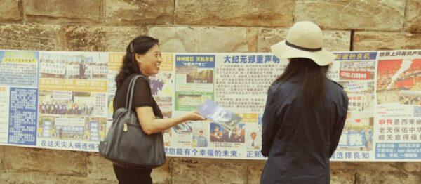 Yuelan Tao at a Tuidang site near the Sydney Opera House (Brown Street Productions)