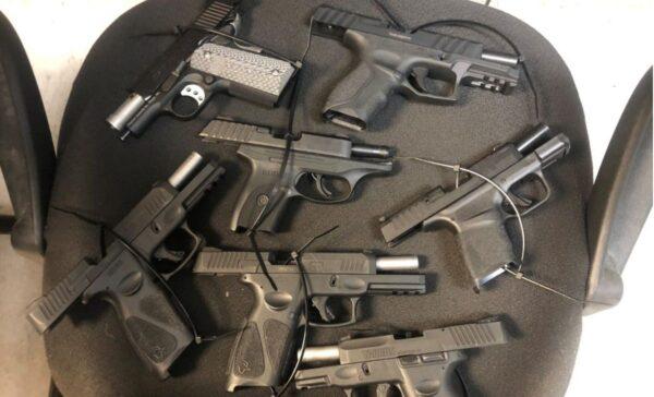 Guns that were recovered at the shipping hub (Lexington County SC Sheriff's Office)