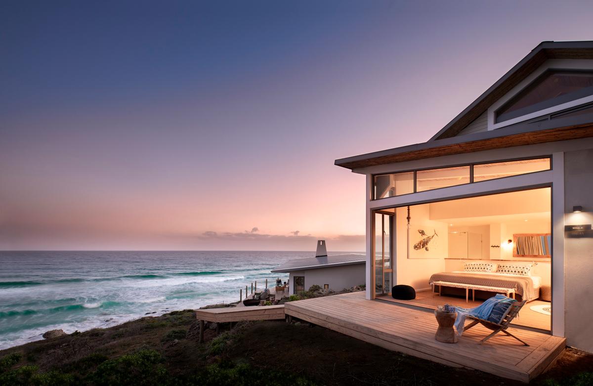 Evening falls on Lekkerwater Beach Lodge, South Africa. (Courtesy of Lekkerwater Beach Lodge)