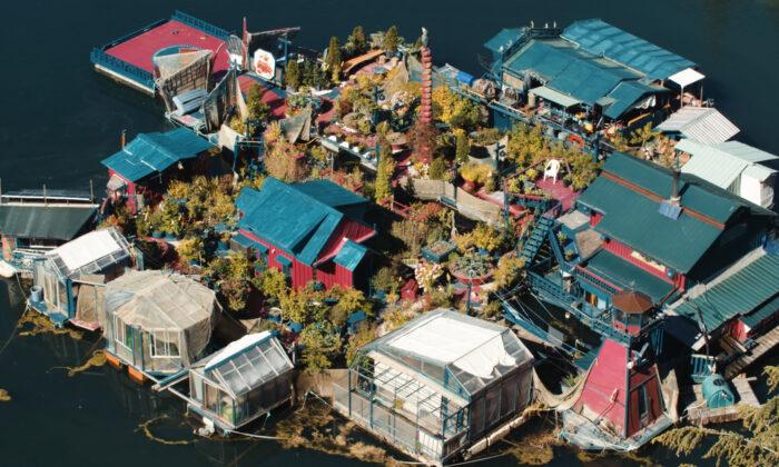 Couple Lives on a Self-Sustaining Floating Island That They Built Themselves for 29 Years