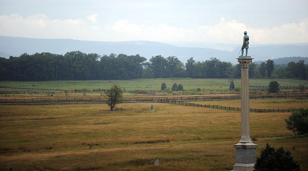 One of the 1,200 memorials that dot this national park along Cemetery Ridge, on Aug. 13, 2010, at Gettysburg National Military Park. (KAREN BLEIER/AFP via Getty Images)