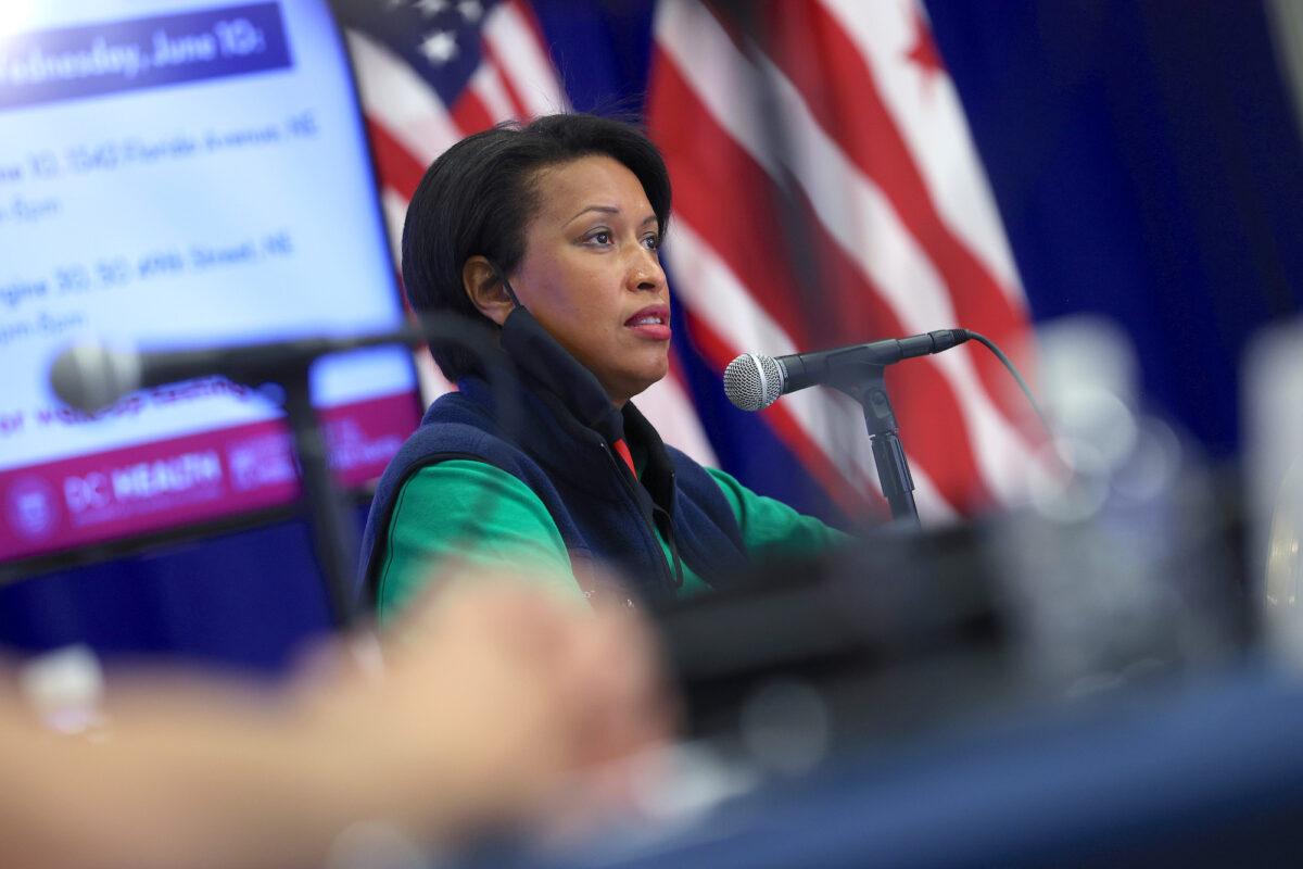 D.C. Mayor Muriel Bowser attends a press conference in Washington, on June 10, 2020. (Win McNamee/Getty Images)