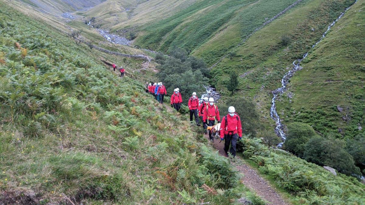 The rescue operation took a total of five hours and involved 16 team members of the Wasdale Mountain Rescue Team. (Courtesy of Wasdale Mountain Rescue)
