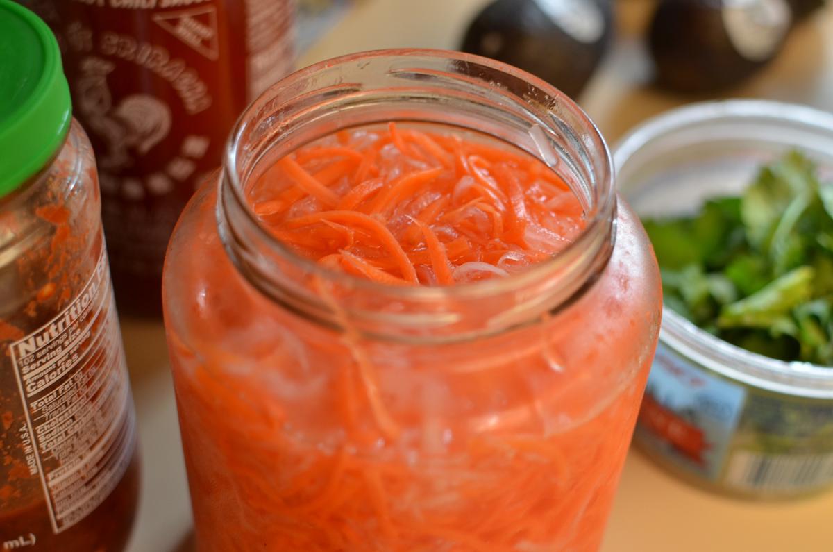 Do chua, pickled carrots and daikon. (Kevin Revolinski)