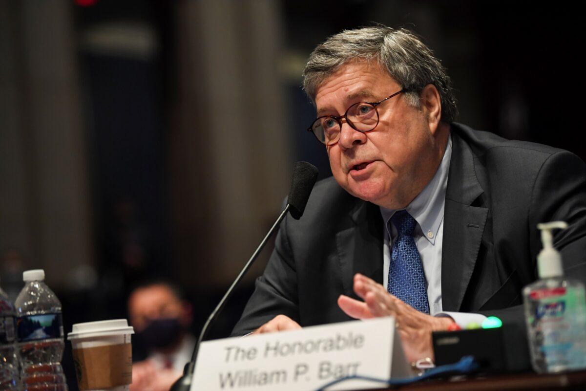 Attorney General William Barr appears before the House Judiciary Committee on Capitol Hill in Washington on July 28, 2020. (Matt McClain/Pool via Reuters)