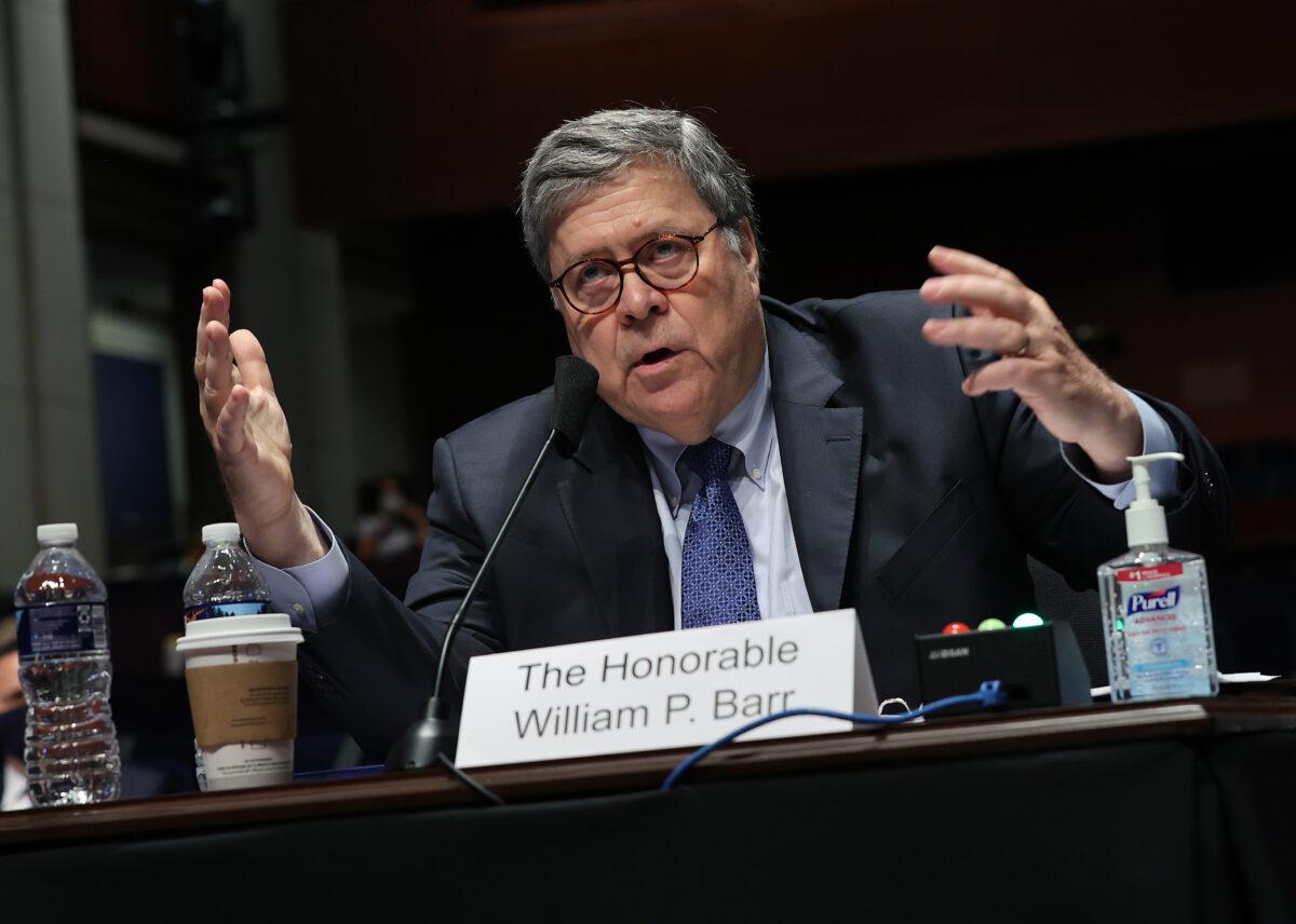 Attorney General William Barr testifies during a House Judiciary Committee hearing on Capitol Hill in Washington on July 28, 2020. (Chip Somodevilla/Getty Images)