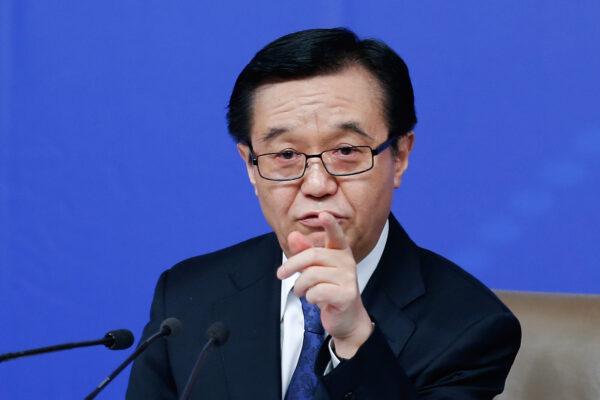 Chinese Commerce Minister Gao Hucheng speaks at a press conference at the annual session of the National People's Congress in Beijing on March 7, 2015. (Lintao Zhang/Getty Images)