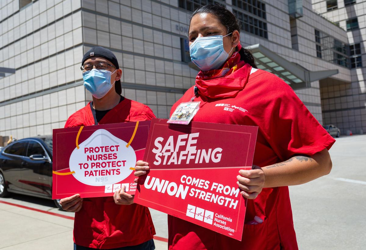UCLA Nurses Protest, Demand Better Protection Against COVID-19