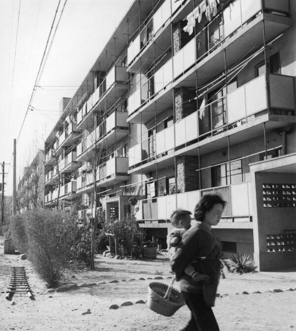 America helped both Germany and Japan recover. A new block of apartments in Hiroshima, Japan, circa 1955. (Three Lions/Hulton Archive/Getty Images)