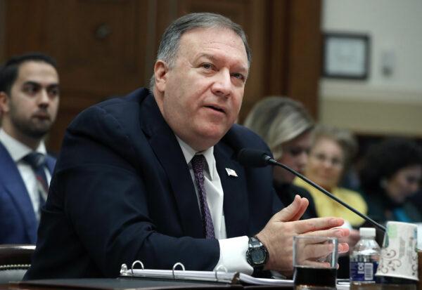Secretary of State Mike Pompeo testifies during a House Foreign Affairs Committee, on Capitol Hill in Washington, on Feb. 28, 2020. (Mark Wilson/Getty Images)