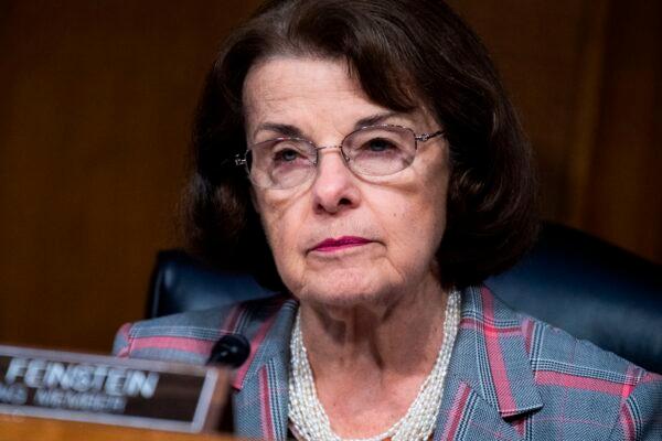 Sen. Dianne Feinstein (D-Calif.) attends a Senate Judiciary Committee hearing on Capitol Hill in Washington on June 16, 2020. (Tom Williams/Pool/AFP via Getty Images)