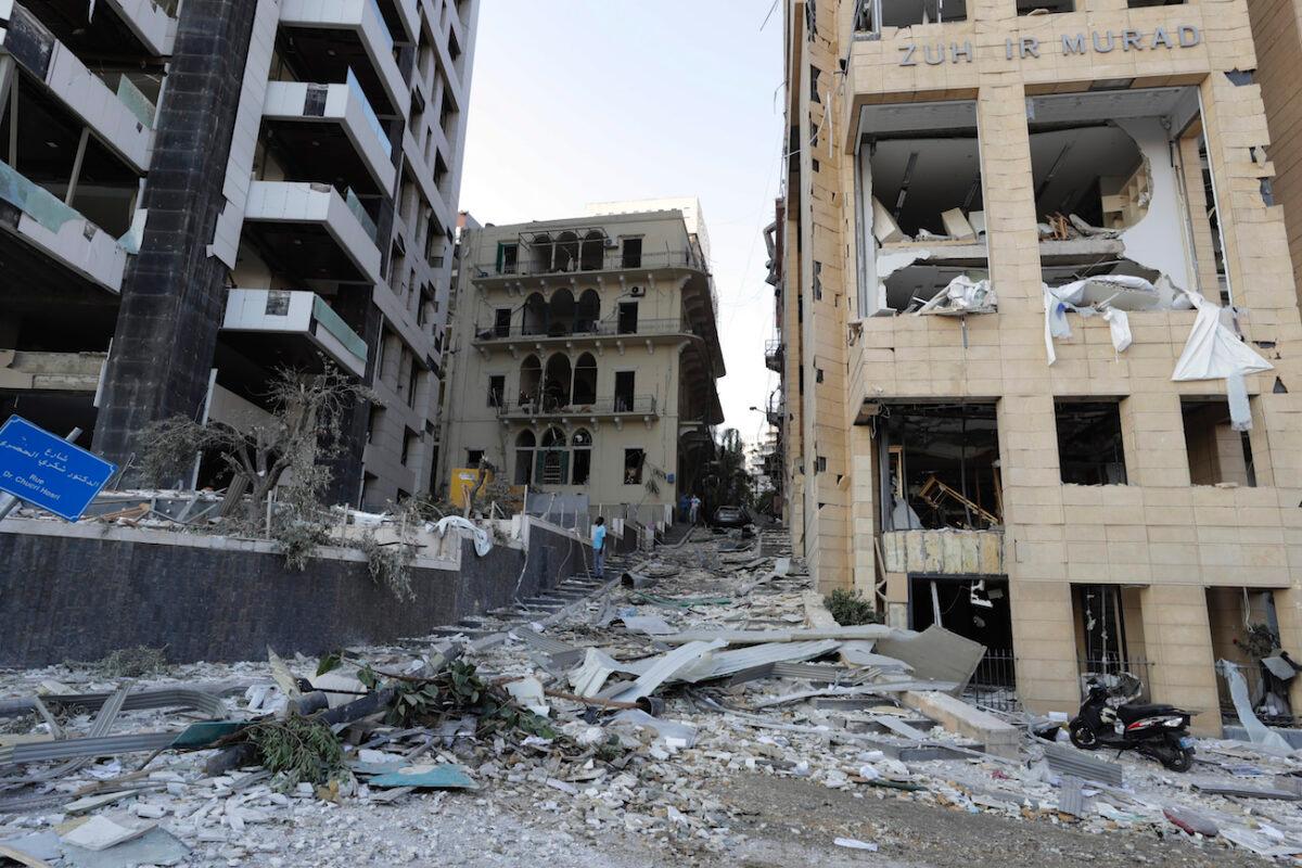 Destruction is seen after a massive explosion in Beirut, Lebanon, on Aug. 5, 2020. (Hassan Ammar/AP Photo)