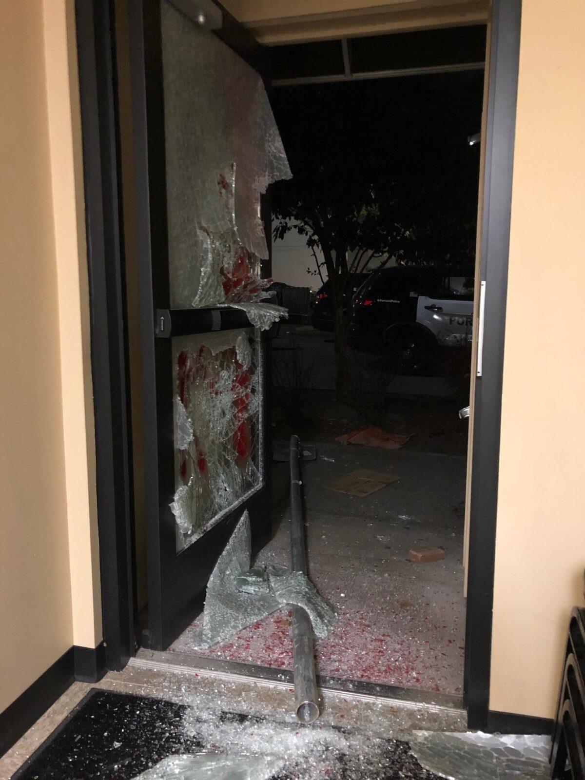 Rioters broke into the Portland Police Association's office in Portland, Ore., on Aug. 5, 2020. (Portland Police Bureau)