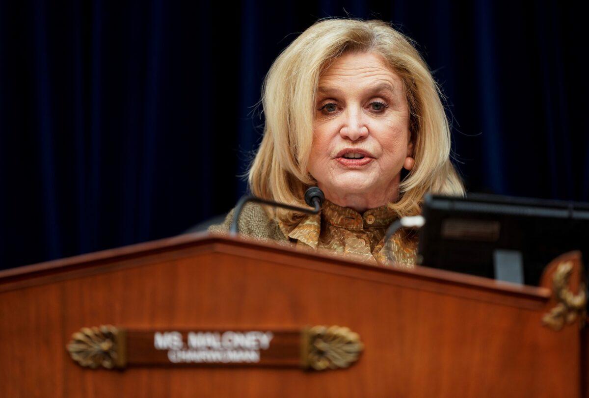 Rep. Carolyn Maloney (D-N.Y.) leads a hearing about CCP virus preparedness and response on Capitol Hill in Washington on March 12, 2020. (Joshua Roberts/Reuters)