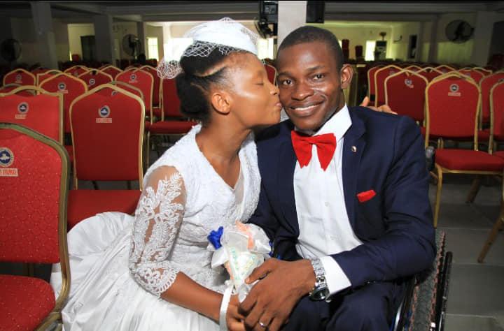 Akintade "Dammy" Damilola with his wife, Vivian, after their wedding on May 23, 2020. (Courtesy of <a href="https://www.facebook.com/dammy.akintade">Akintade "Dammy" Damilola</a>)