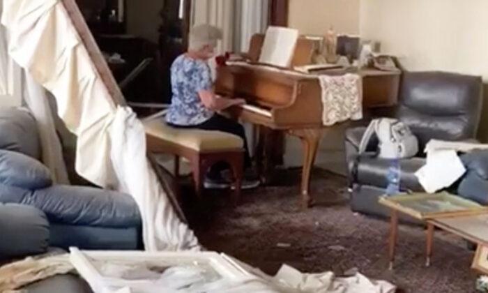 Grandma Plays ‘Auld Lang Syne’ on a Piano Surrounded by Rubble From the Beirut Explosion
