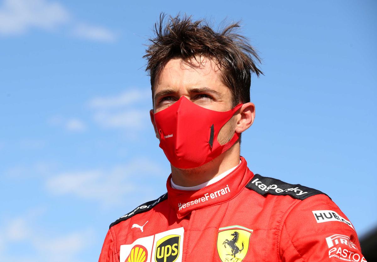Formula One driver Ferrari's Charles Leclerc after the race, as races resume following the lockdown (Mark Thompson/Pool via REUTERS)