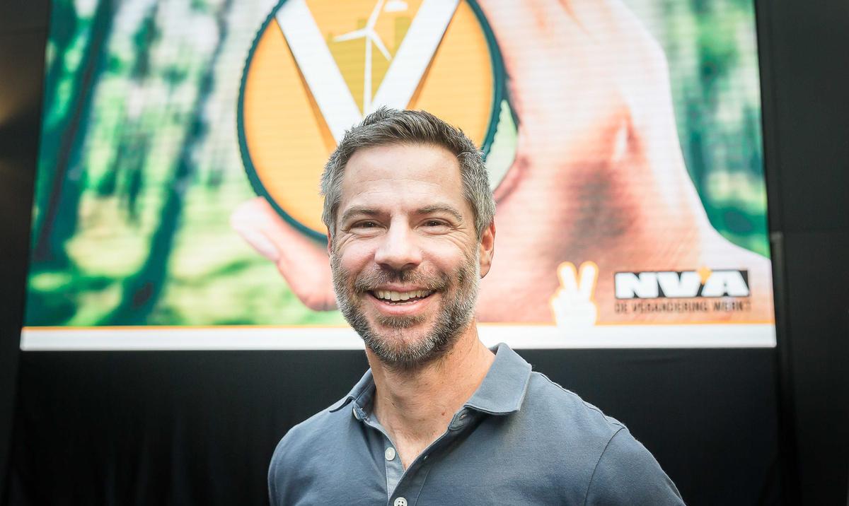 Michael Shellenberger pictured during the second 'V-Day' of conservative Flemish nationalist party N-VA to present their priorities regarding energy and ecology for the upcoming May elections, in Gent, on Feb. 23, 2019. (James Arthur Gekiere/AFP via Getty Images)