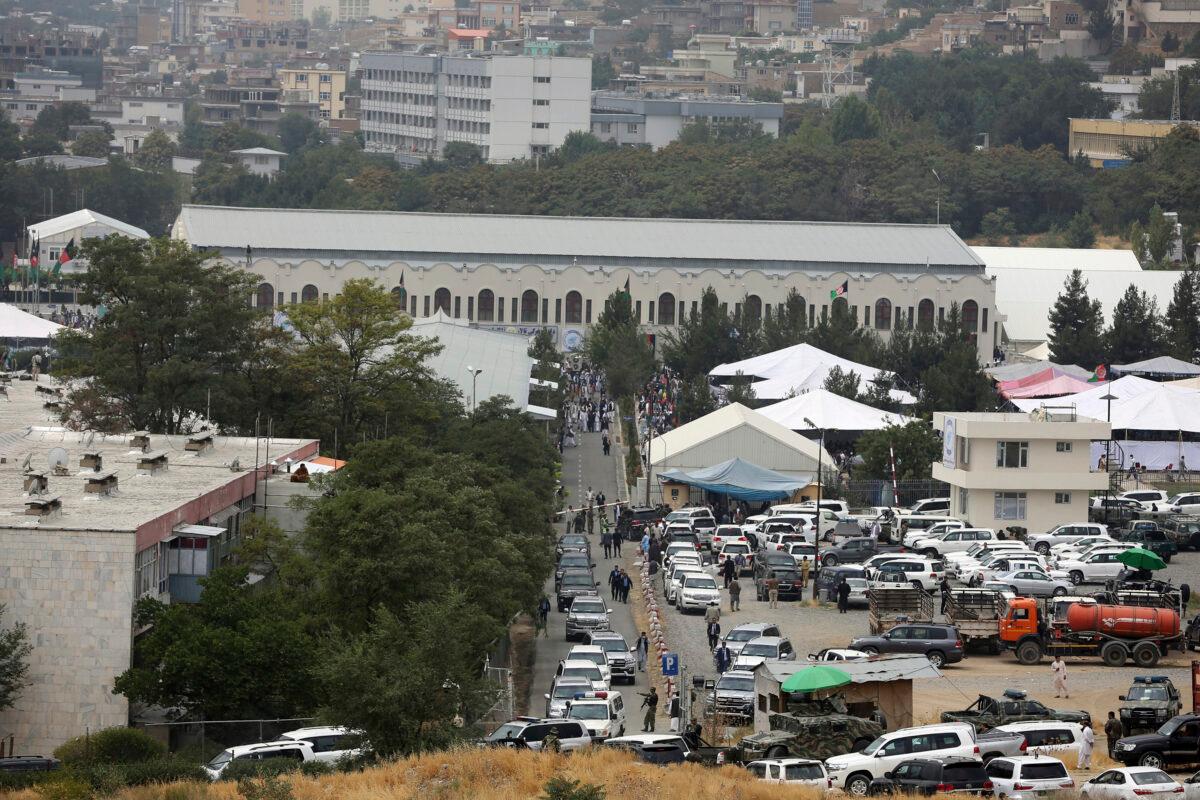This photo shows the venue where the Loya Jirga will be held, in Kabul, Afghanistan, Sunday, Aug. 9, 2020. (Rahmat Gul/AP Photo)