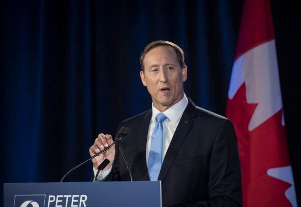 Conservative Party of Canada leadership candidate Peter MacKay speaks during the English debate in Toronto on Thursday, June 18, 2020. (Tijana Martin/The Canadian Press)