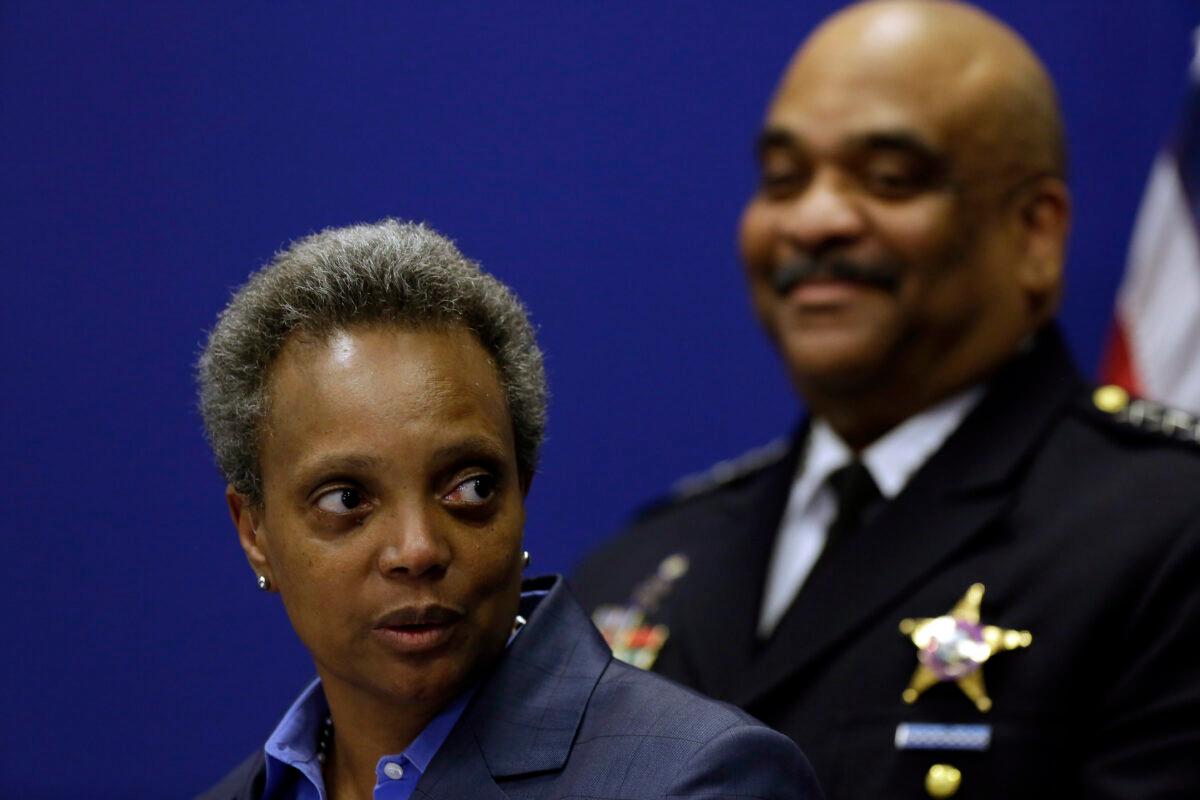 Chicago Mayor Lori Lightfoot speaks during a press conference in Chicago on Nov. 7, 2019. (Joshua Lott/Getty Images)