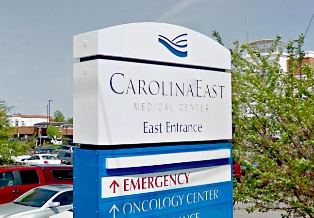 CarolinaEast Medical Center in New Bern, North Carolina (Screenshot/<a href="https://www.google.com/maps/@35.1119907,-77.0663143,3a,33.1y,350.53h,91.23t/data=!3m6!1e1!3m4!1s-PGWKaygS6szgK7YJ8HEuw!2e0!7i13312!8i6656">Google Maps</a>)