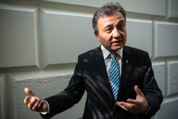 Dolkun Isa, president of the World Uyghur Congress, speaks to AFP at the U.S. Capitol in Washington, on June 4, 2019. (Nicholas Kamm/AFP via Getty Images)