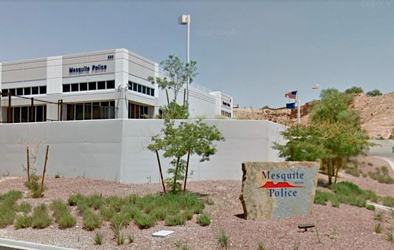 Mesquite Police Department, Nevada. (Screenshot/<a href="https://www.google.com/maps/@36.8216819,-114.0896149,3a,37.4y,61.86h,94.45t/data=!3m6!1e1!3m4!1sLSHPhYOnBOuEAlXx8tX53w!2e0!7i13312!8i6656">Google Maps</a>)