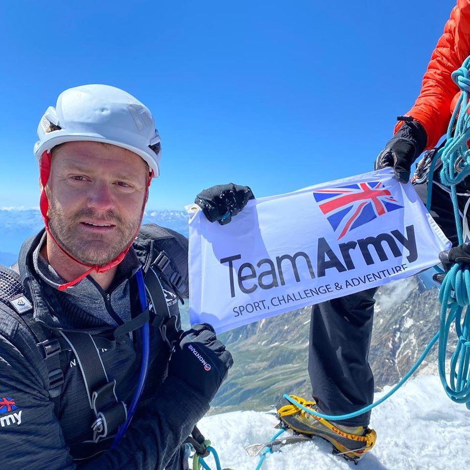 Heritage reaches the summit of the Matterhorn on Aug. 7, 2020 (Courtesy of <a href="https://www.facebook.com/Climb2recovery/">Neil Heritage</a>)