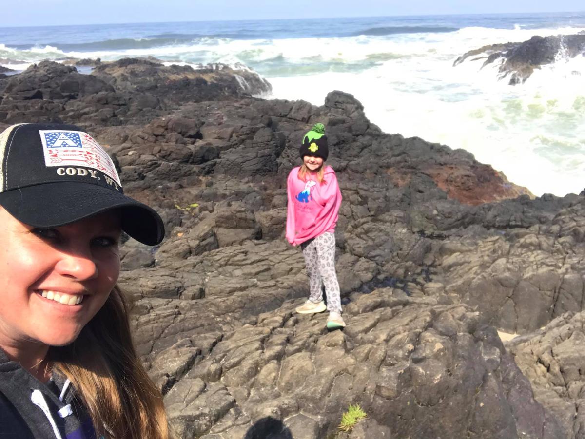 Melissa Taylor and her daughter Lydia at the Oregon coastline near Siuslaw National Forest. (Courtesy of Melissa Taylor)