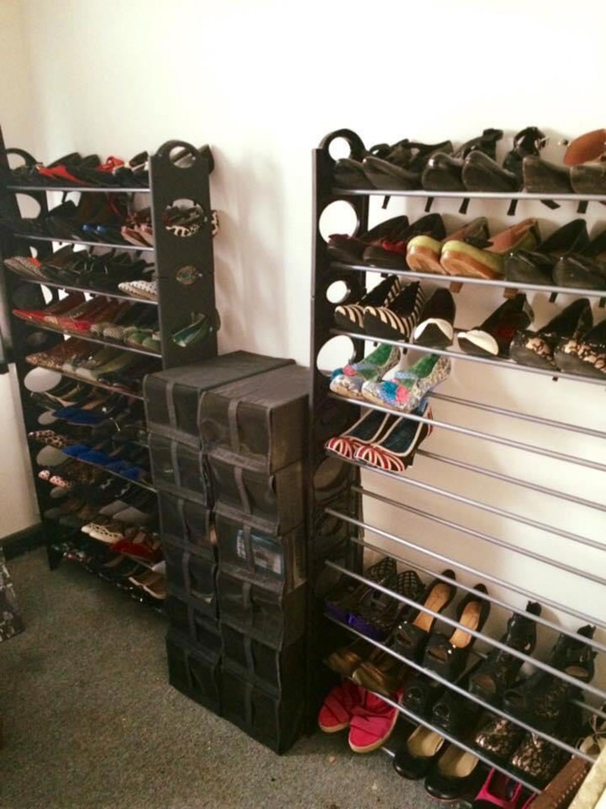 Before the transformation, the tiny room housed shoes. (Caters News)
