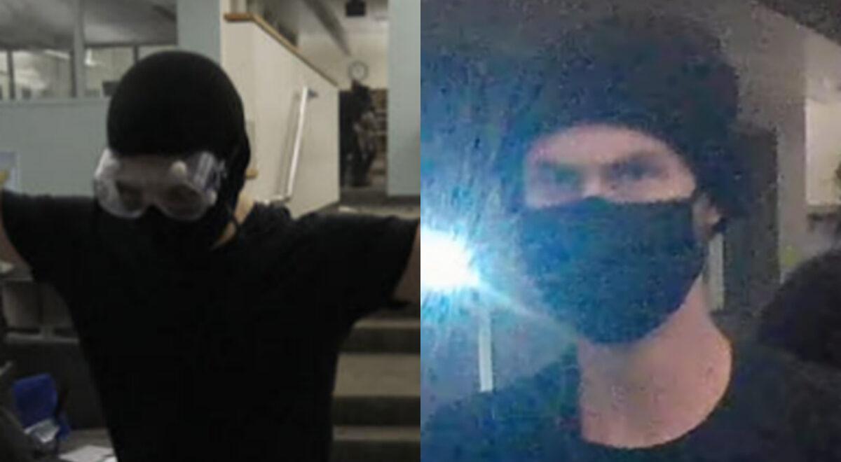 Two suspects in the destruction of offices inside the Multnomah County Justice Center in Portland, Ore., on May 29, 2020. (FBI)