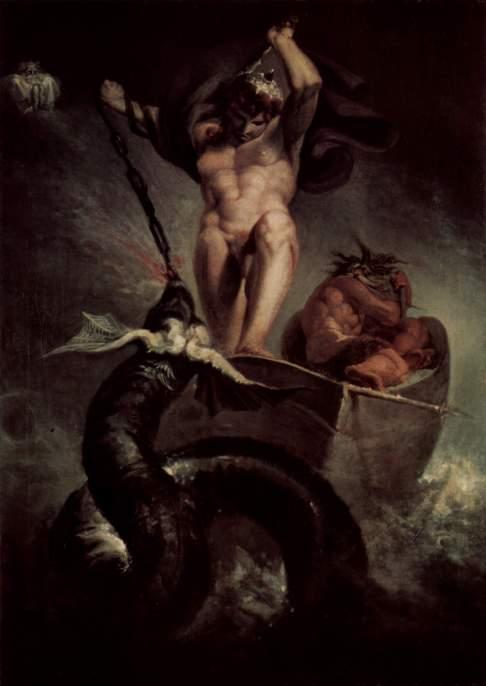 “Thor Battering the Midgard Serpent,” 1790, by Henry Fuseli. Oil on canvas, 52 inches by 37.2 inches. Royal Academy of Arts Collections, London. (Public Domain)