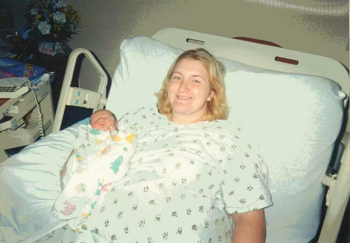 Baby Cameron with his mom, Chastity Barker, at the hospital. (Courtesy of Kirk Barker)