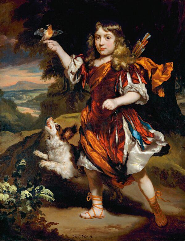 Portrait of a boy as a hunter, 1671, by Nicolaes Maes. Oil on canvas, 52 1/8 inches by 40 1/8 inches. Private collection. (2006 Christie’s Images Limited)